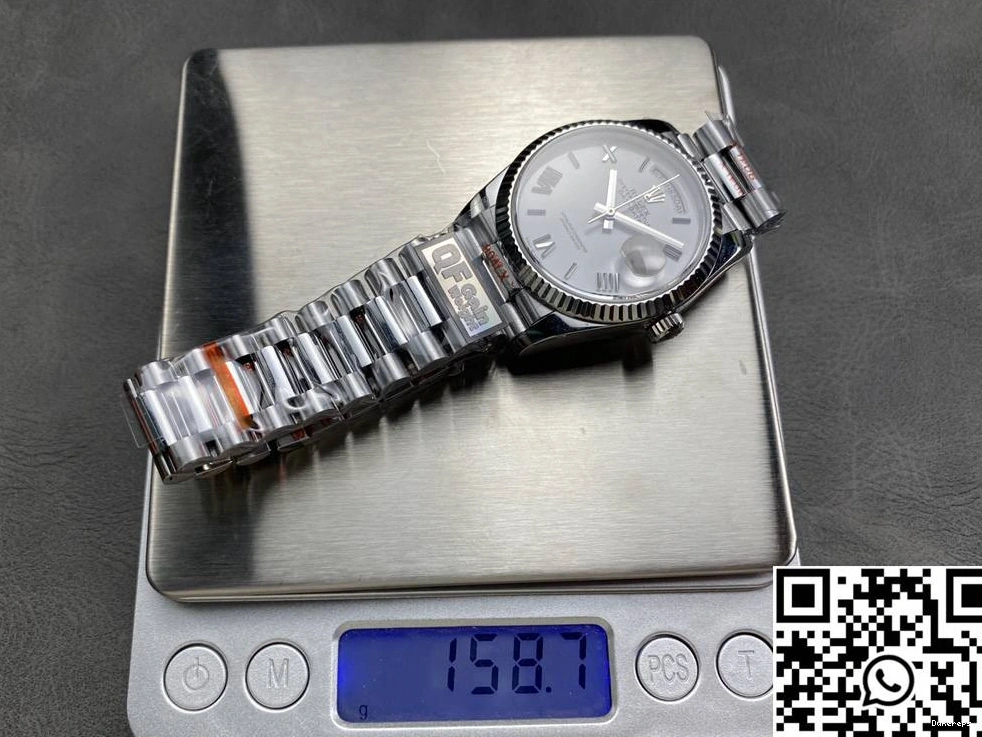 Day Date Steel QF v5 36mm White Dial Rolex M128236-0017 Factory Tungsten 0113